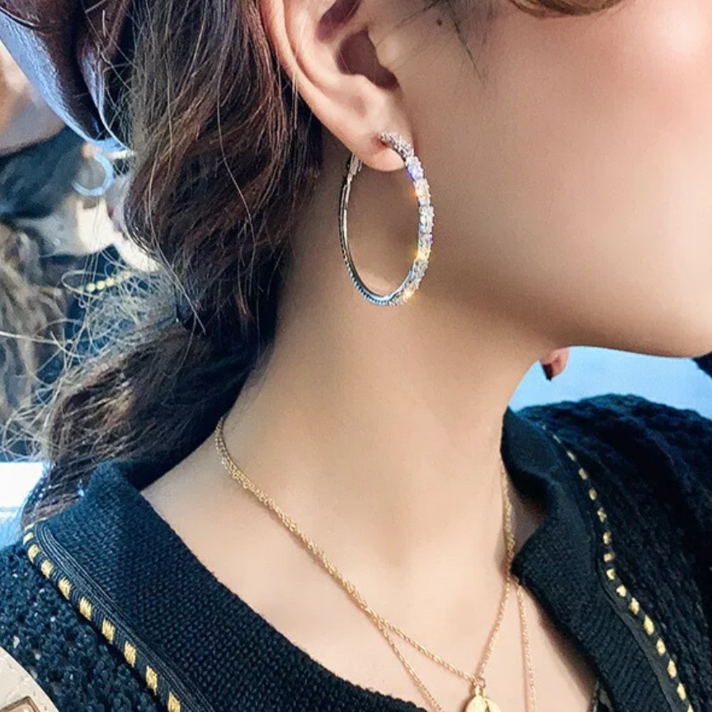 NEW 925 Sterling Silver White Sapphire Earrings - Picture 6 of 6